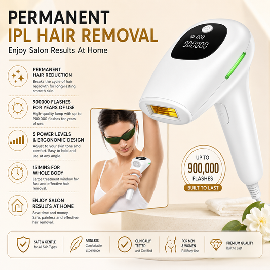 IPL Laser Hair Removal Device — Permanent & Painless, 900,000 Flashes