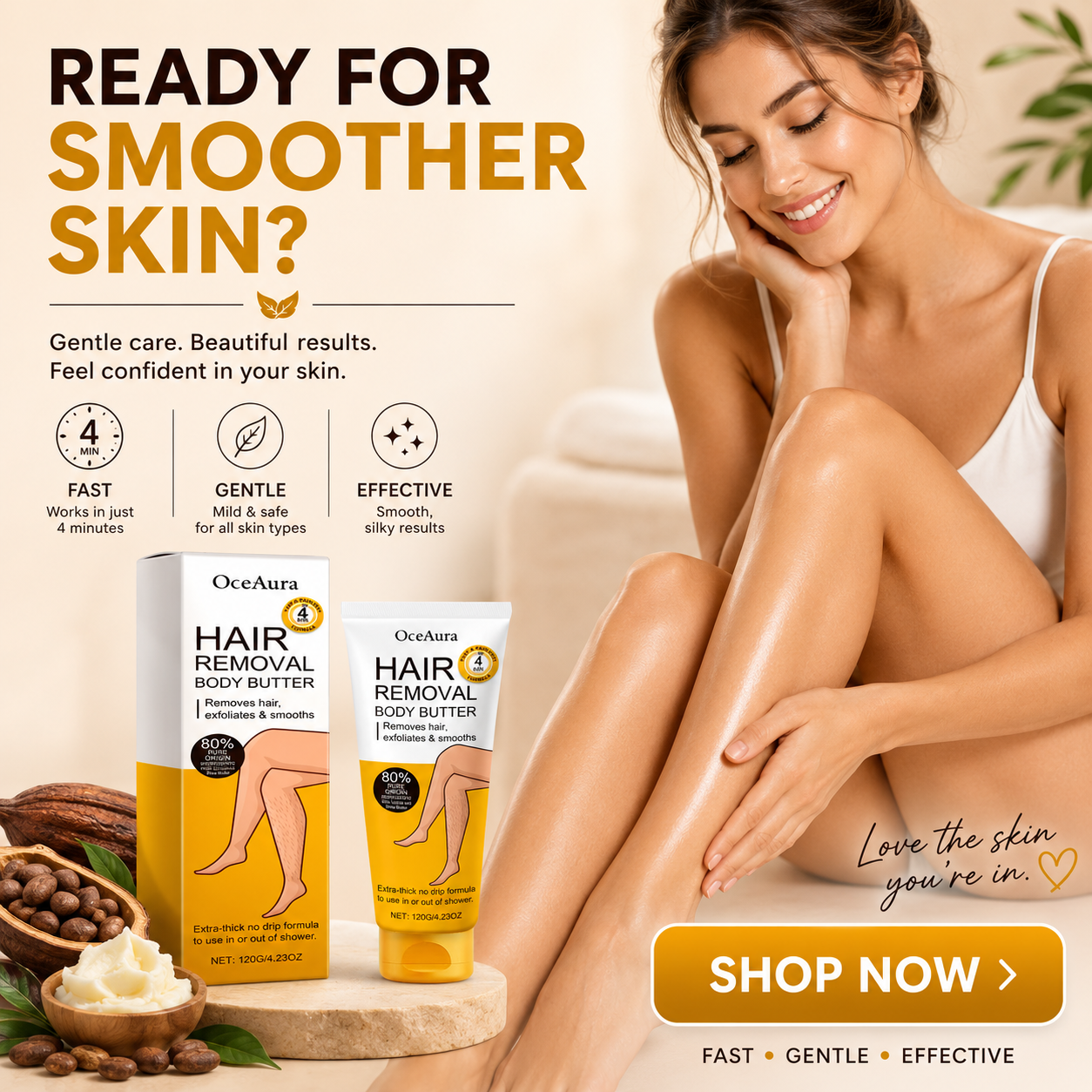 Silky Smooth Hair Removal Butter — Painless & Nourishing