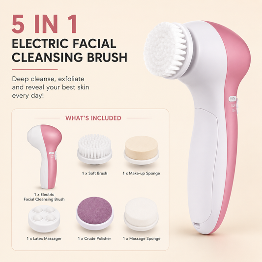 5-in-1 Electric Spin Cleansing Brush — Complete Facial System