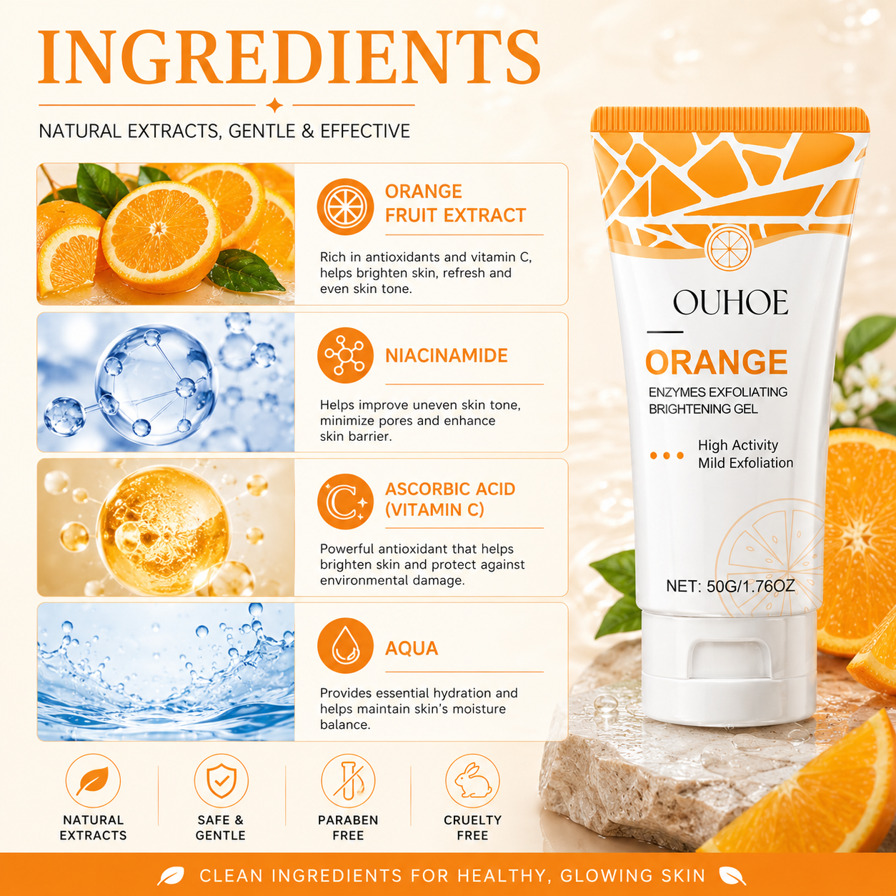 Orange Pore-Cleansing Brightening Gel
