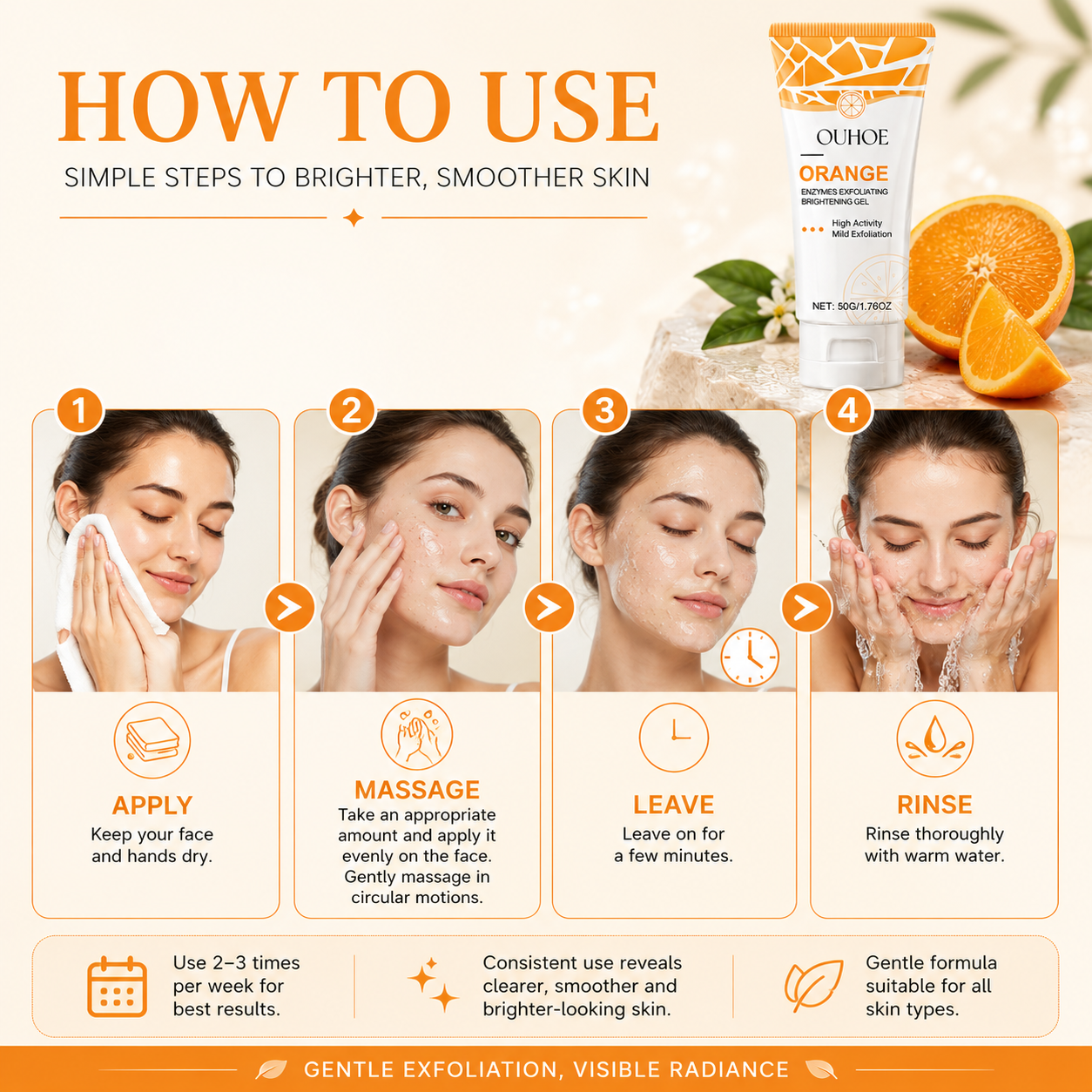 Orange Pore-Cleansing Brightening Gel