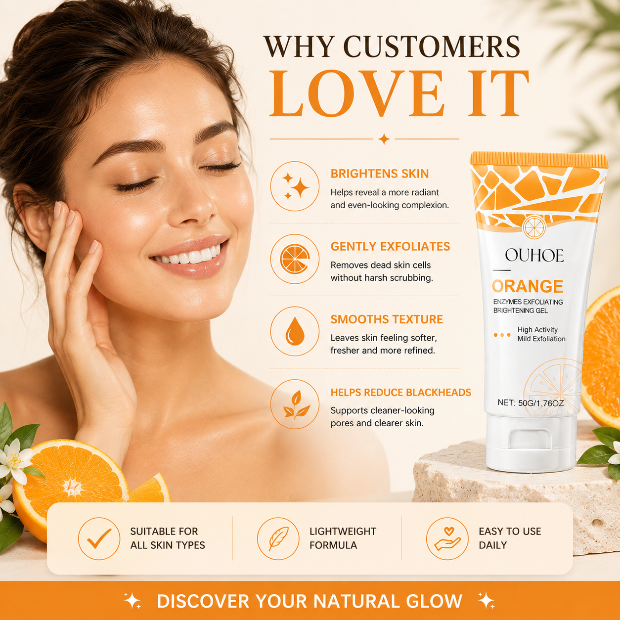 Orange Pore-Cleansing Brightening Gel