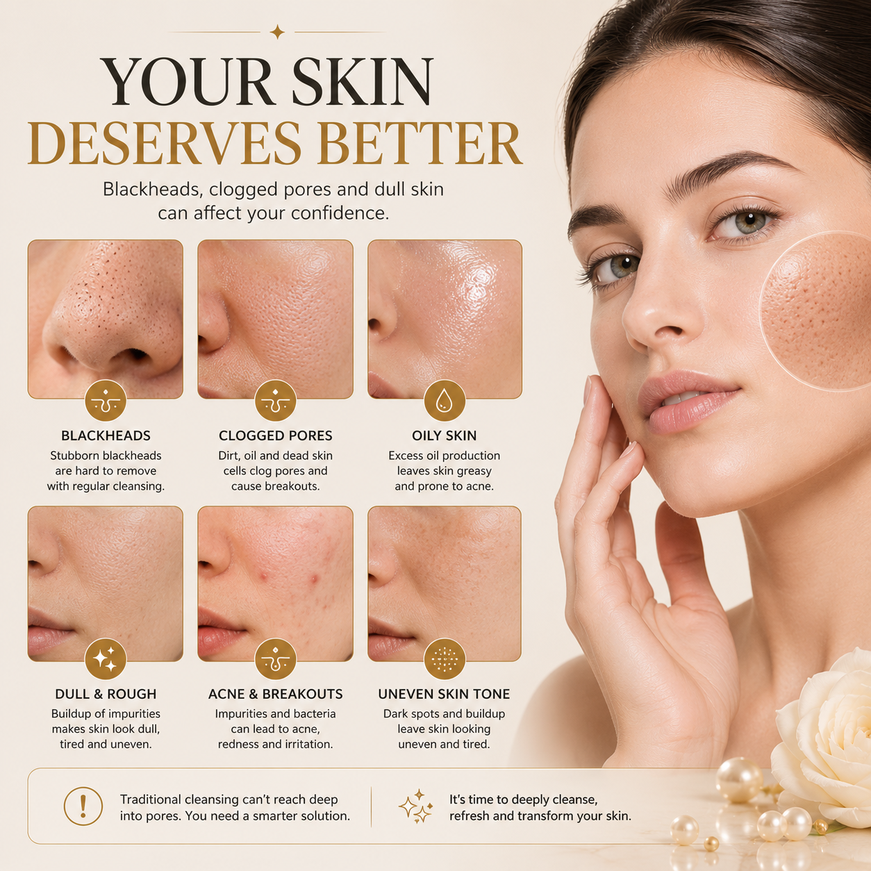 3-in-1 Ultrasonic Skin Scrubber — Deep Pore Cleanse & Blackhead Remover for Glowing Skin