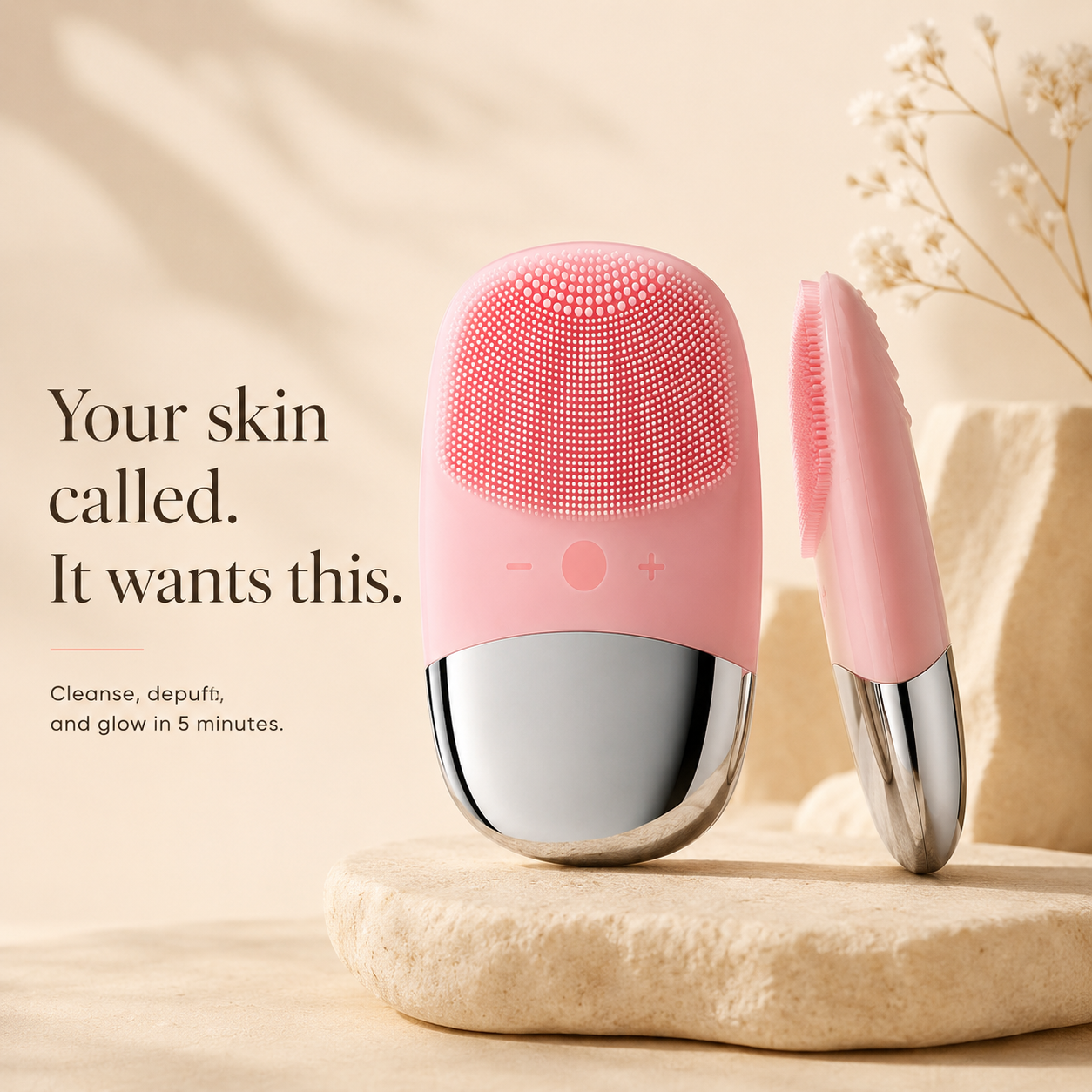 Mini Electric Silicone Face Brush — Deep Pore Cleansing & Massage