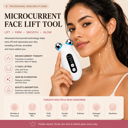 Microcurrent Face Lift Device — V-Shape Jawline & EMS Skin Toning
