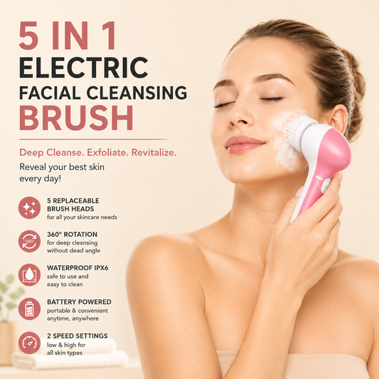 5-in-1 Electric Spin Cleansing Brush — Complete Facial System