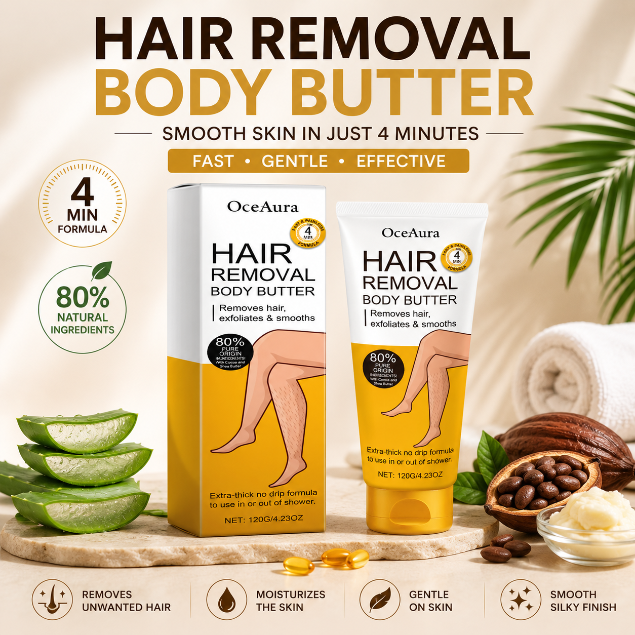 Silky Smooth Hair Removal Butter — Painless & Nourishing