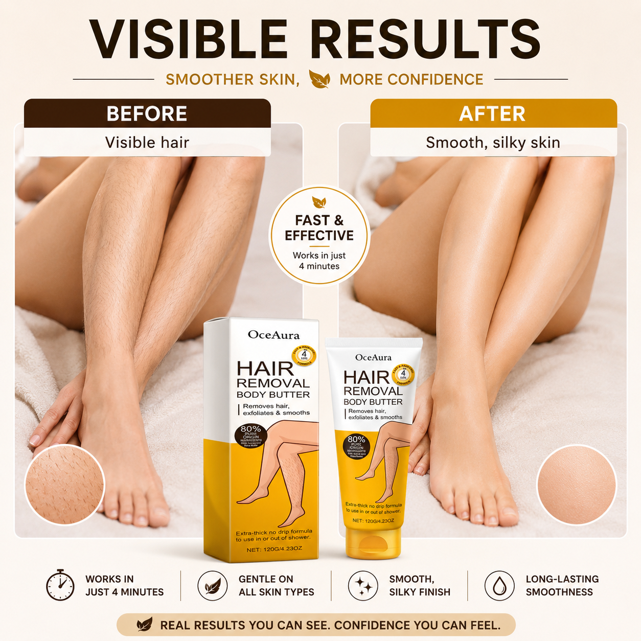 Silky Smooth Hair Removal Butter — Painless & Nourishing