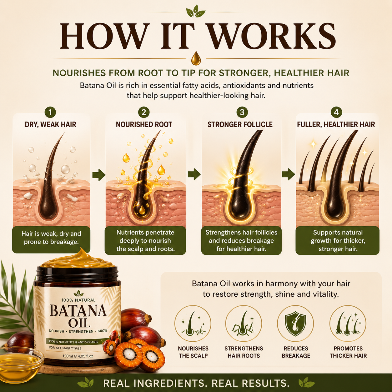 Pure Batana Oil — Thicker, Stronger, Healthier Hair