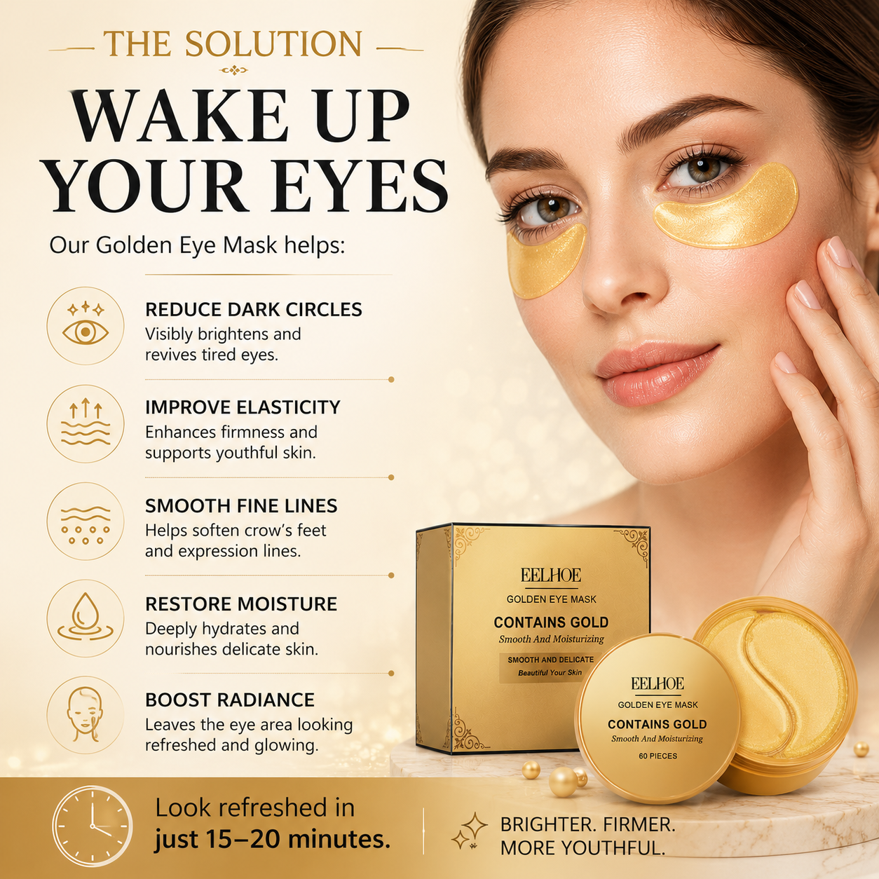 Gold Firming Eye Mask — Depuff & Brighten