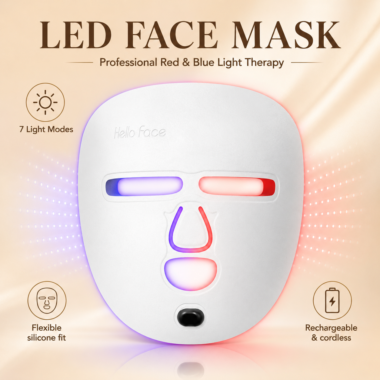 LED Red Light Therapy Face Mask — Anti-Aging & Acne Treatment ⭐