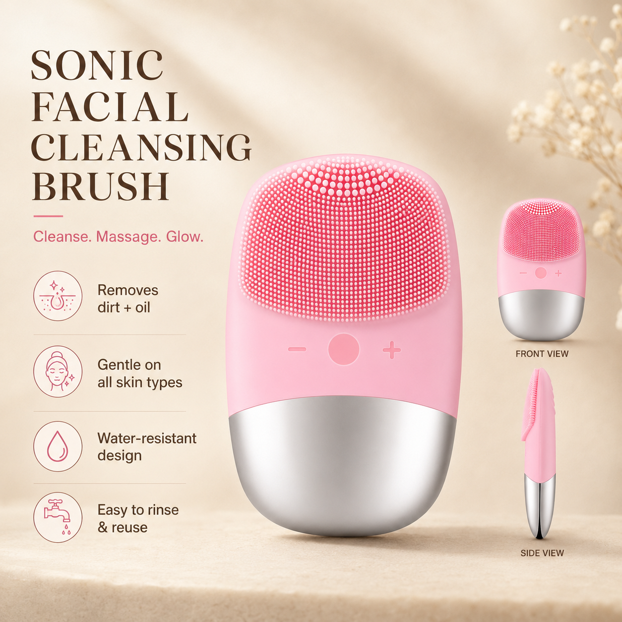 Mini Electric Silicone Face Brush — Deep Pore Cleansing & Massage