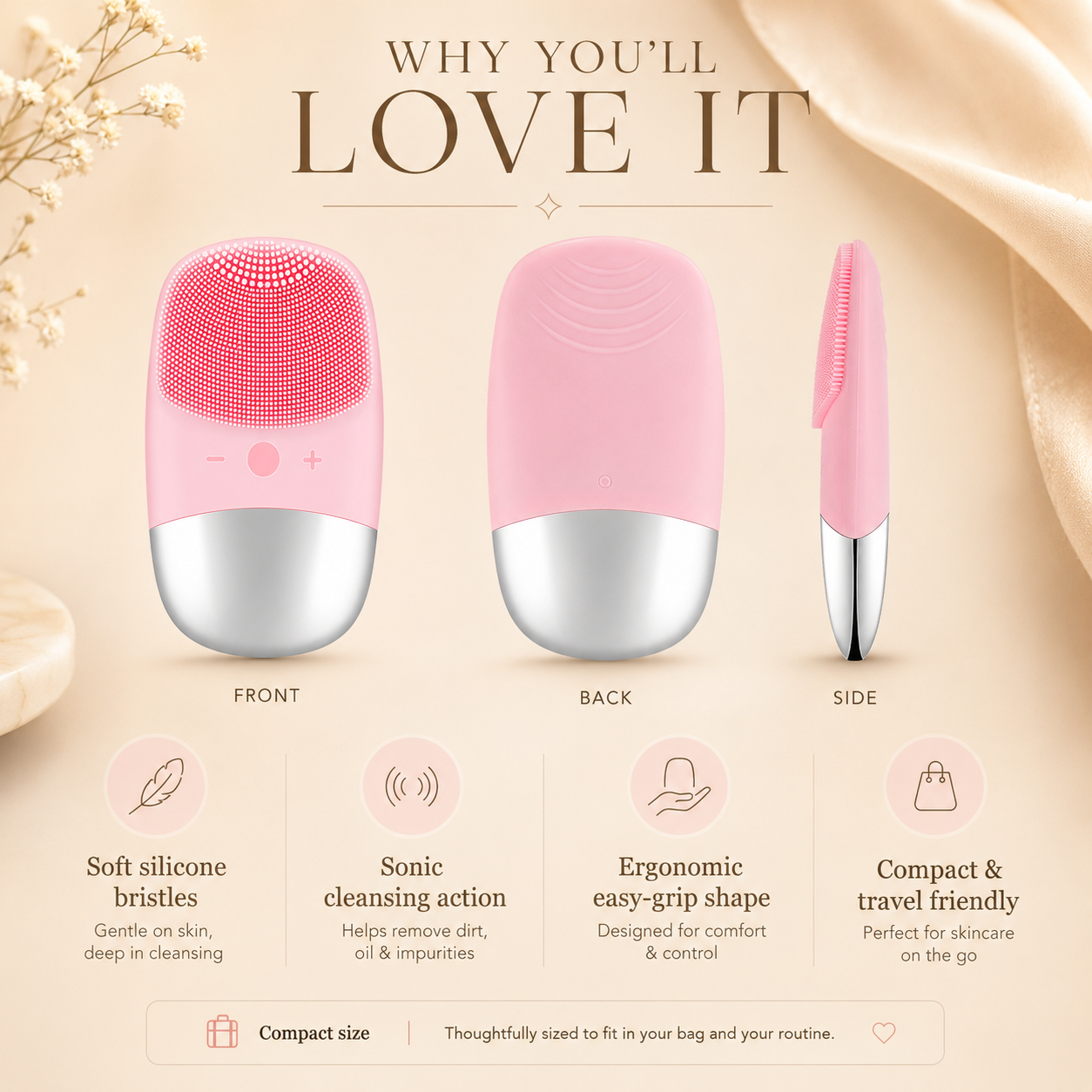 Mini Electric Silicone Face Brush — Deep Pore Cleansing & Massage