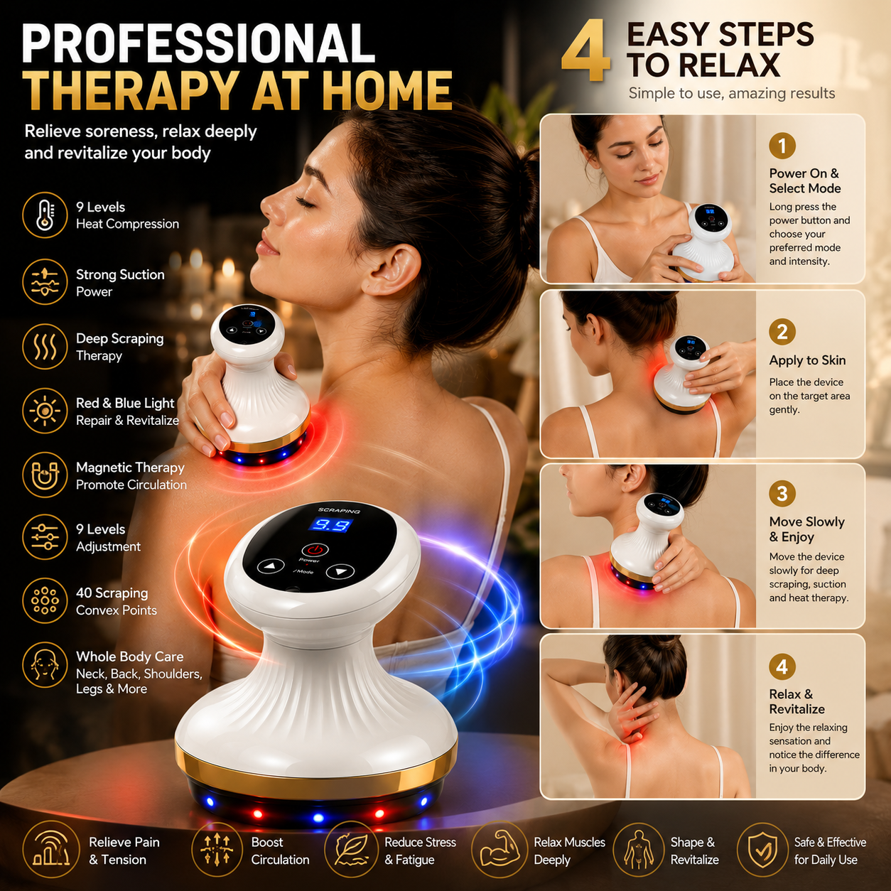 SculptGlow Pro™ — Electric Gua Sha Face & Body Sculpting Massager