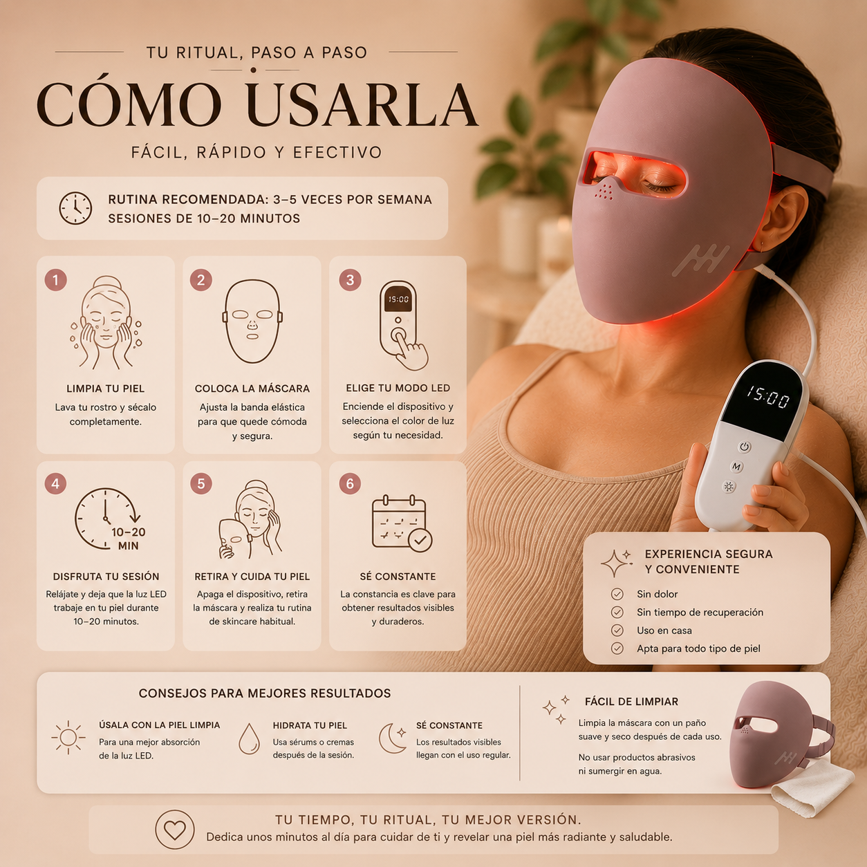 3D Silicone Red Light Therapy Mask — Full Face Coverage
